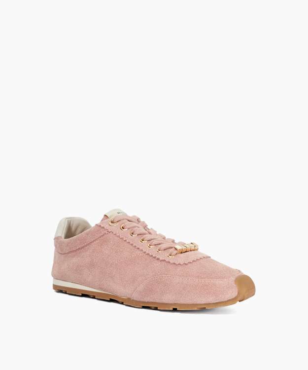 Evalinna Pink - Suede Lace-Up Trainers