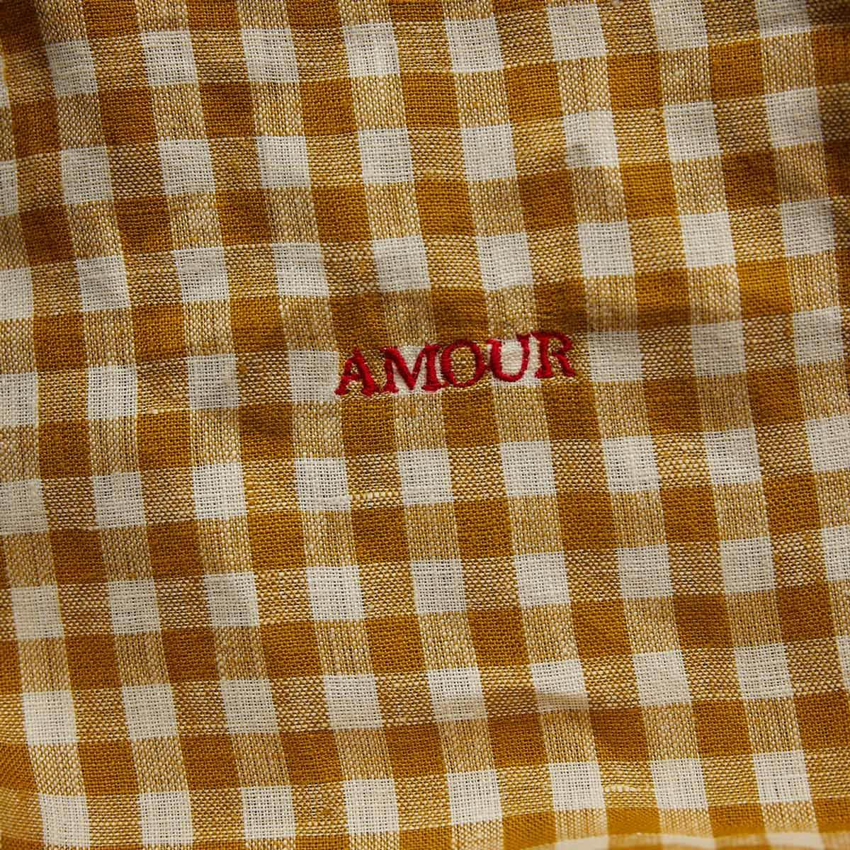 HÔTEL PARTICULIER - Taie d'oreiller en lin lavé vichy jaune 65x65