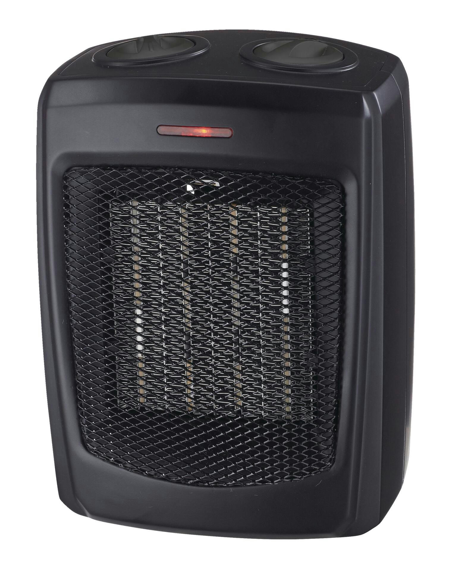 For Living Portable Ceramic Space Heater w/Thermostat, 1500W, Black