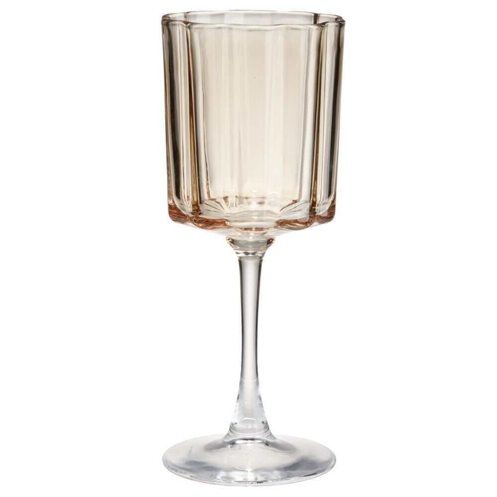 Verre à vin automne en verre transparent et orange Ø9xH22cm