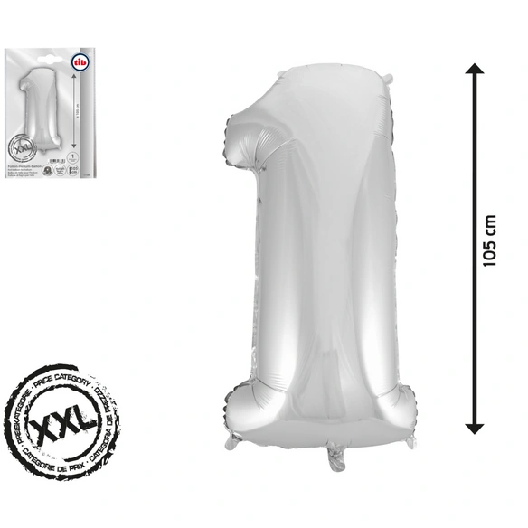 Folienballon, 1 ca. H105 cm silber
