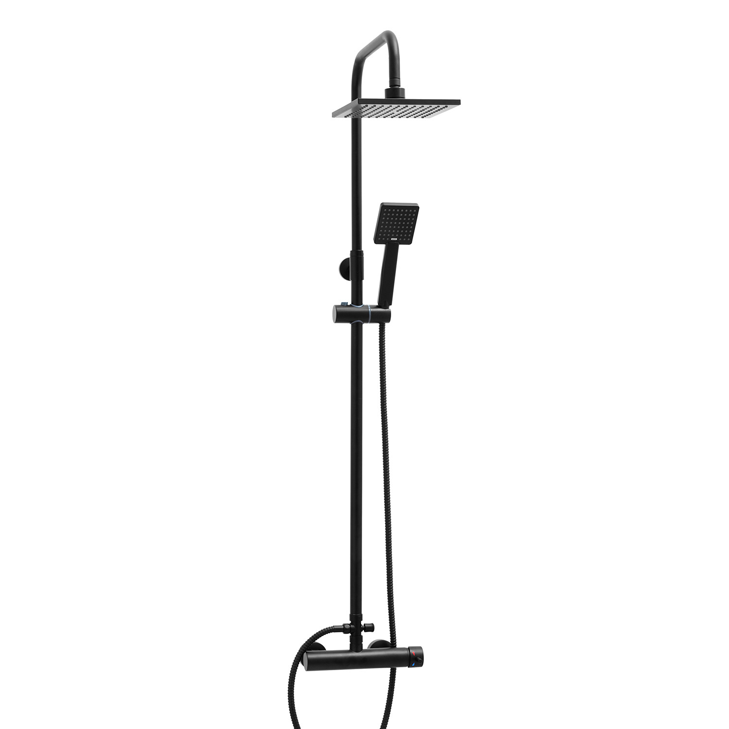 Zestaw prysznicowy Flova Yoka Home natynkowa z deszczownicą 20 cm czarny -