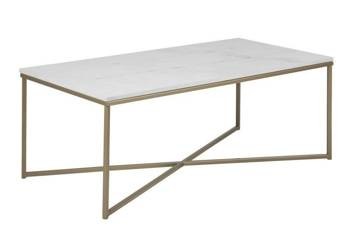 Stolik kawowy Alisma prostokąt Brass/Marable