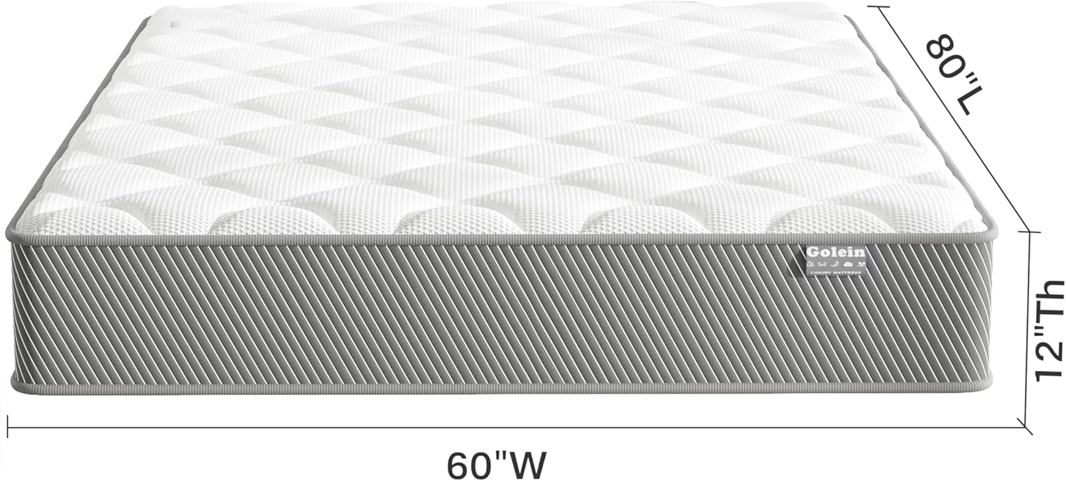 Queen Mattress, 12 Inch Memory Foam Queen Size Mattresses, Hybrid Mattress in a Box with Pocket Spring for Motion Isolation, Pressure Relief, CertiPUR-US, Medium Firm 80x60x12