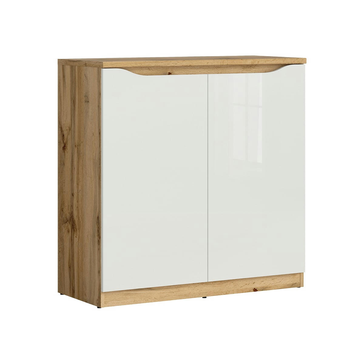 - Buffet 2 portes blanc et naturel