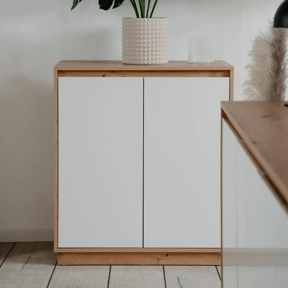 PHOENIX Kleine buffetkast 2 deuren - Ambachtelijk eiken - 40x79x88 cm
