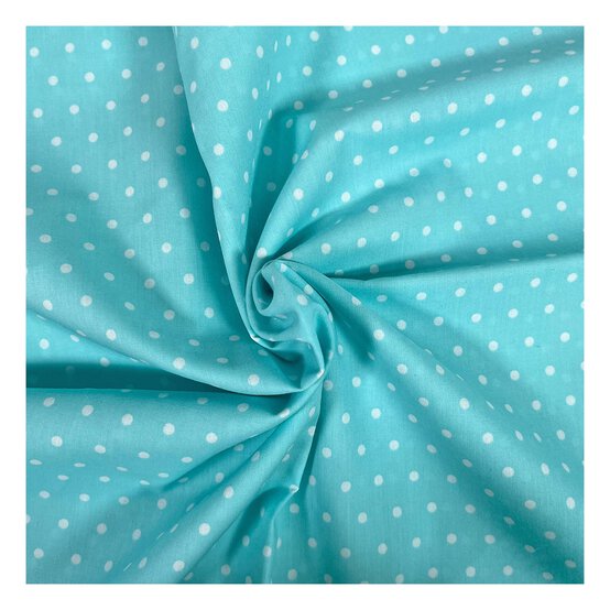 Mint Simple Polka Polycotton Fabric by the Metre