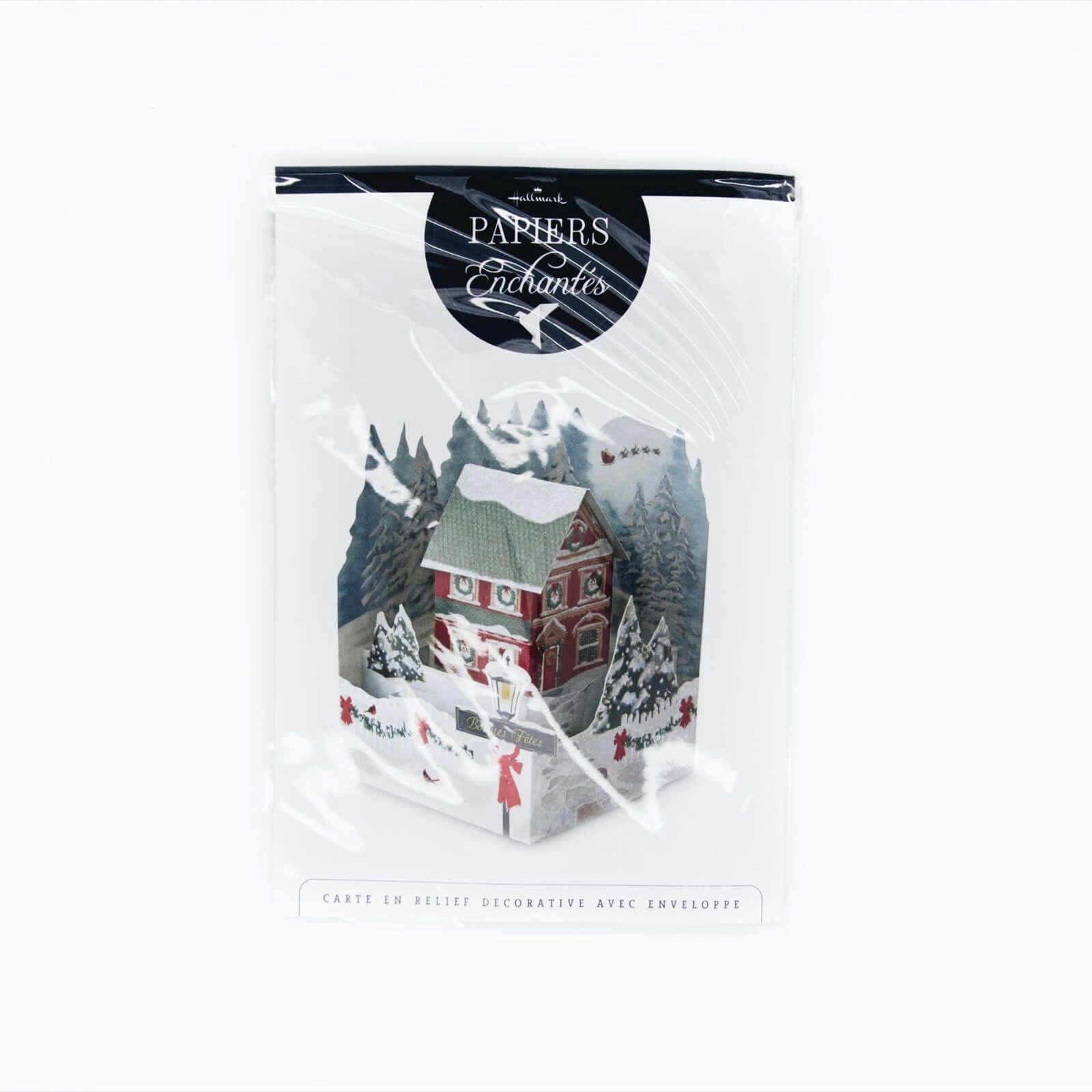 - Carte de voeux noël pop-up 3d maison enneigée