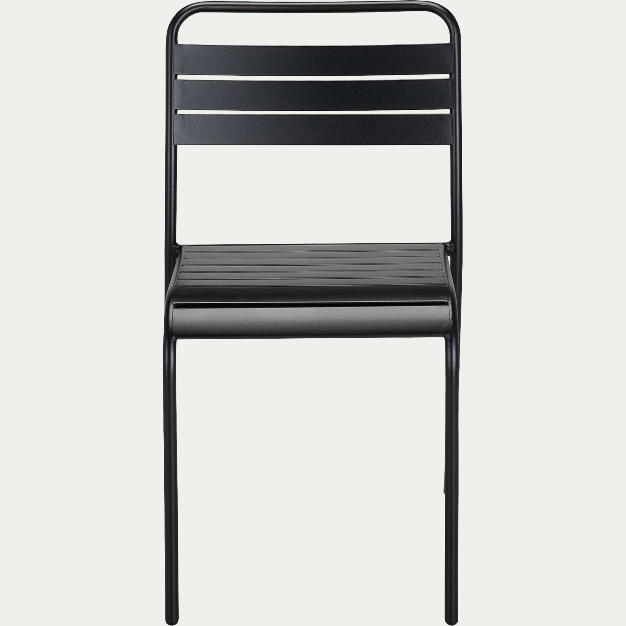 SOURIS - Chaise de jardin empilable en acier - noir