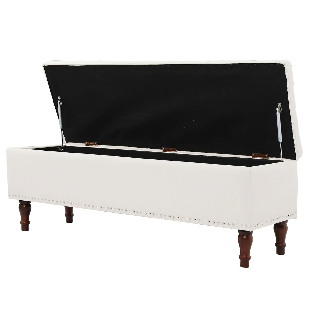 COZYMAN Tufted Storage Bench, Upholstered Ottoman with Storage for Bedroom - 50.8 W X 17.1 D X 18.3 H