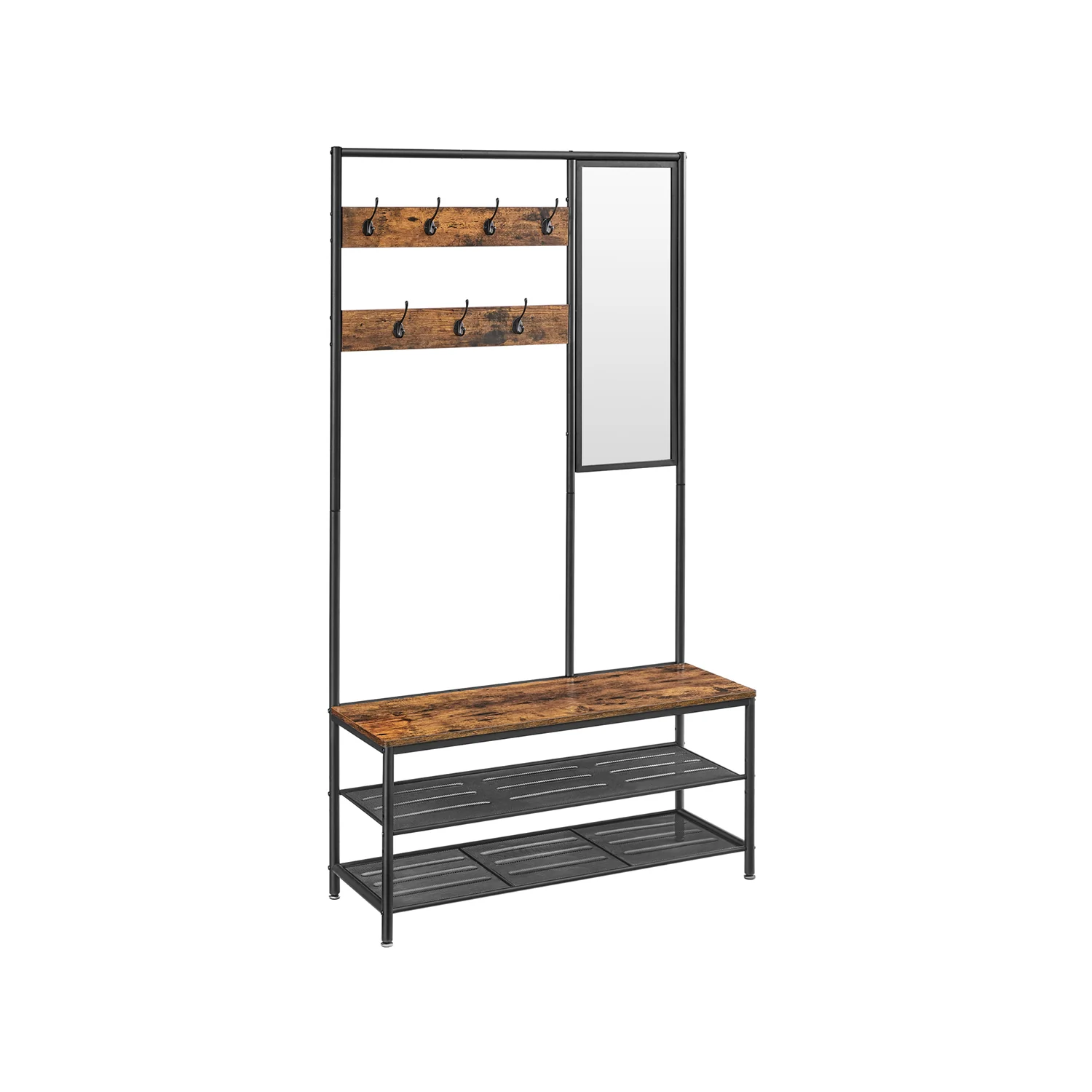 Meuble d'entrée avec crochets miroir étagère
