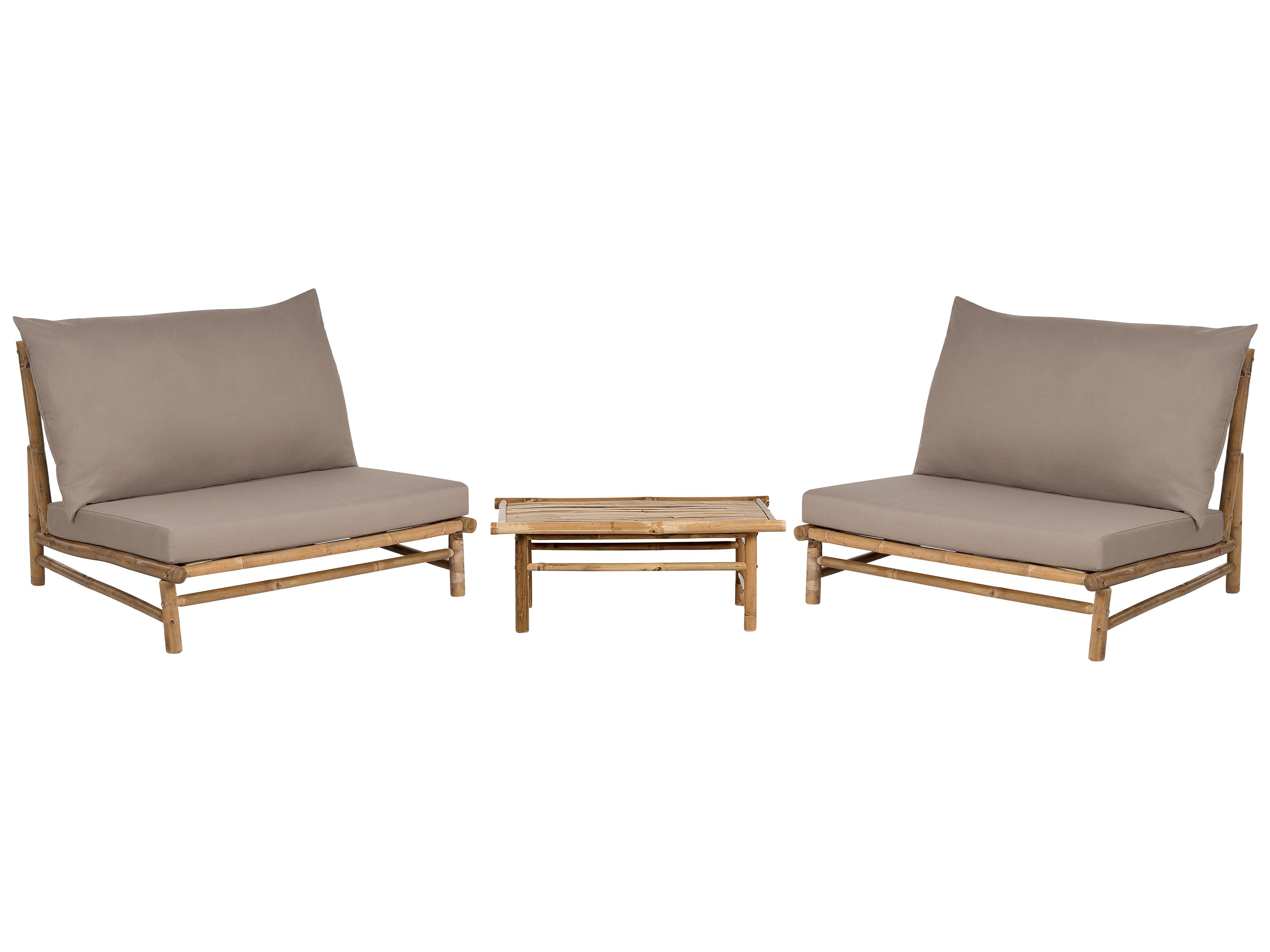Garden Lounge Set with Table 2 Seater TODI Bamboo Taupe