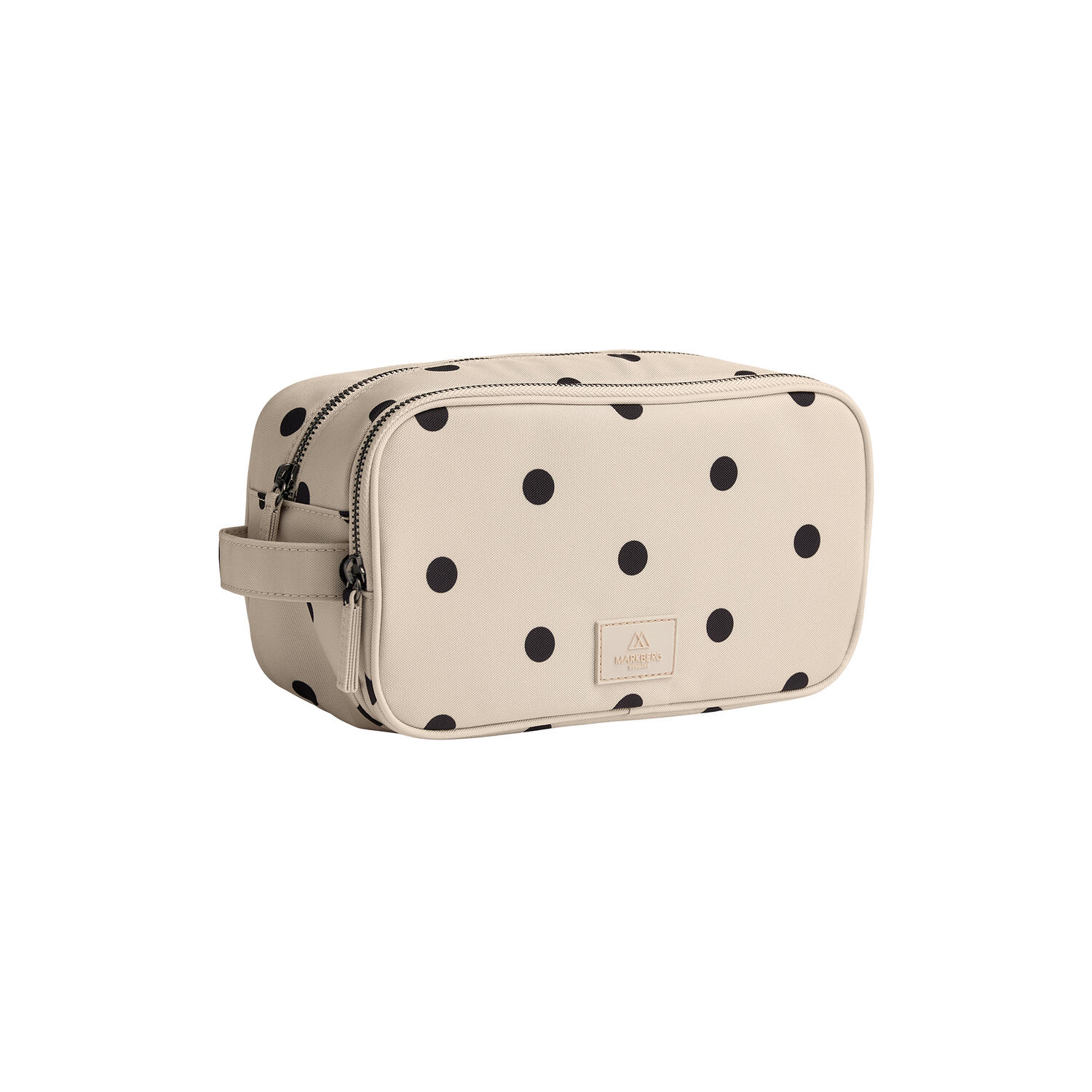 CareMBG Toiletry Bag Recycled, polka dot, creme