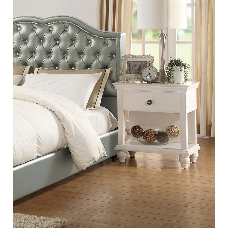 Modern Bedroom Nightstand Wooden 1 Drawers And Shelf Bed Side Table Plywood