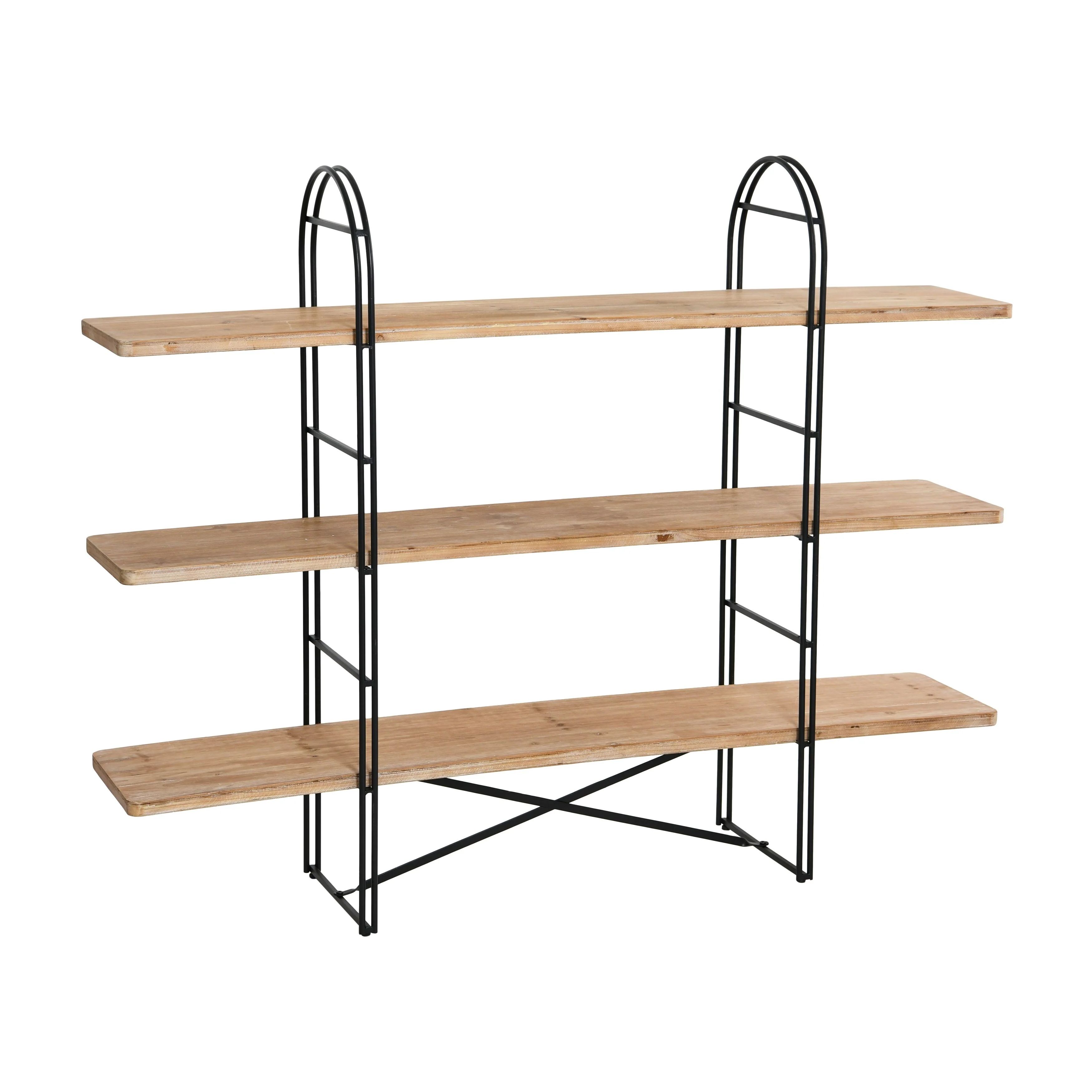 Wood and Metal Adjustable Shelving Unit - N/A