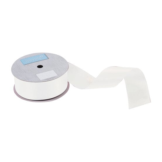 Trimits White Double-Faced Satin Ribbon by the Metre 63mm