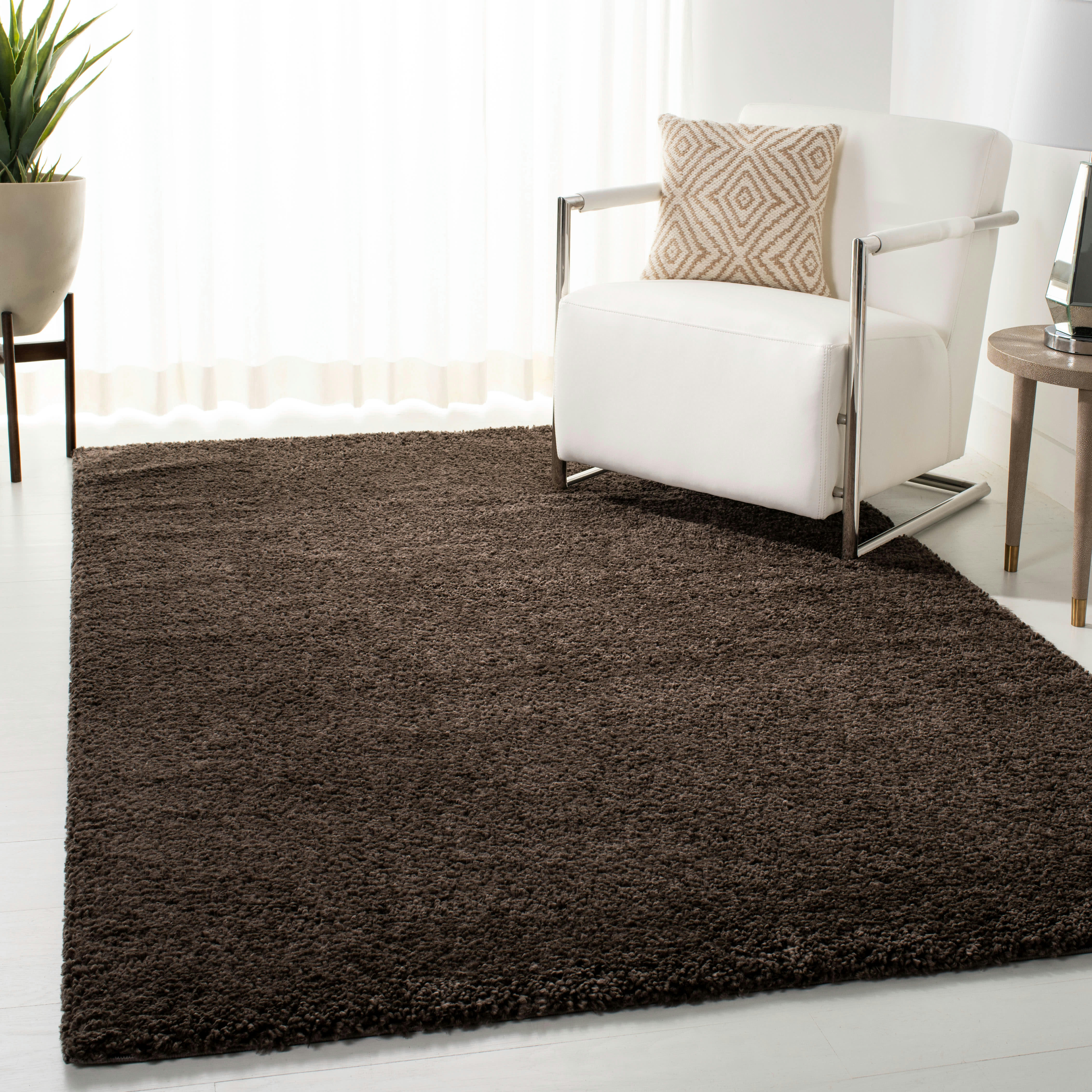 AUGUST SHAG - Tapis de salon interieur en marron, 160 x 229 cm