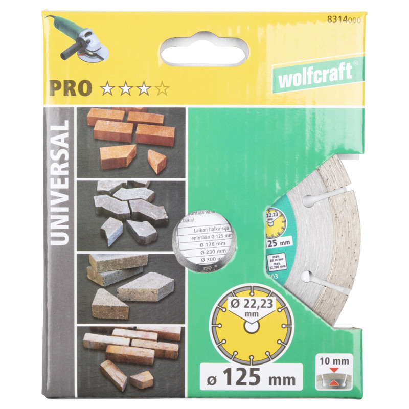 Disque diamant segmenté Pro Universal Ø 125 mm WOLFCRAFT