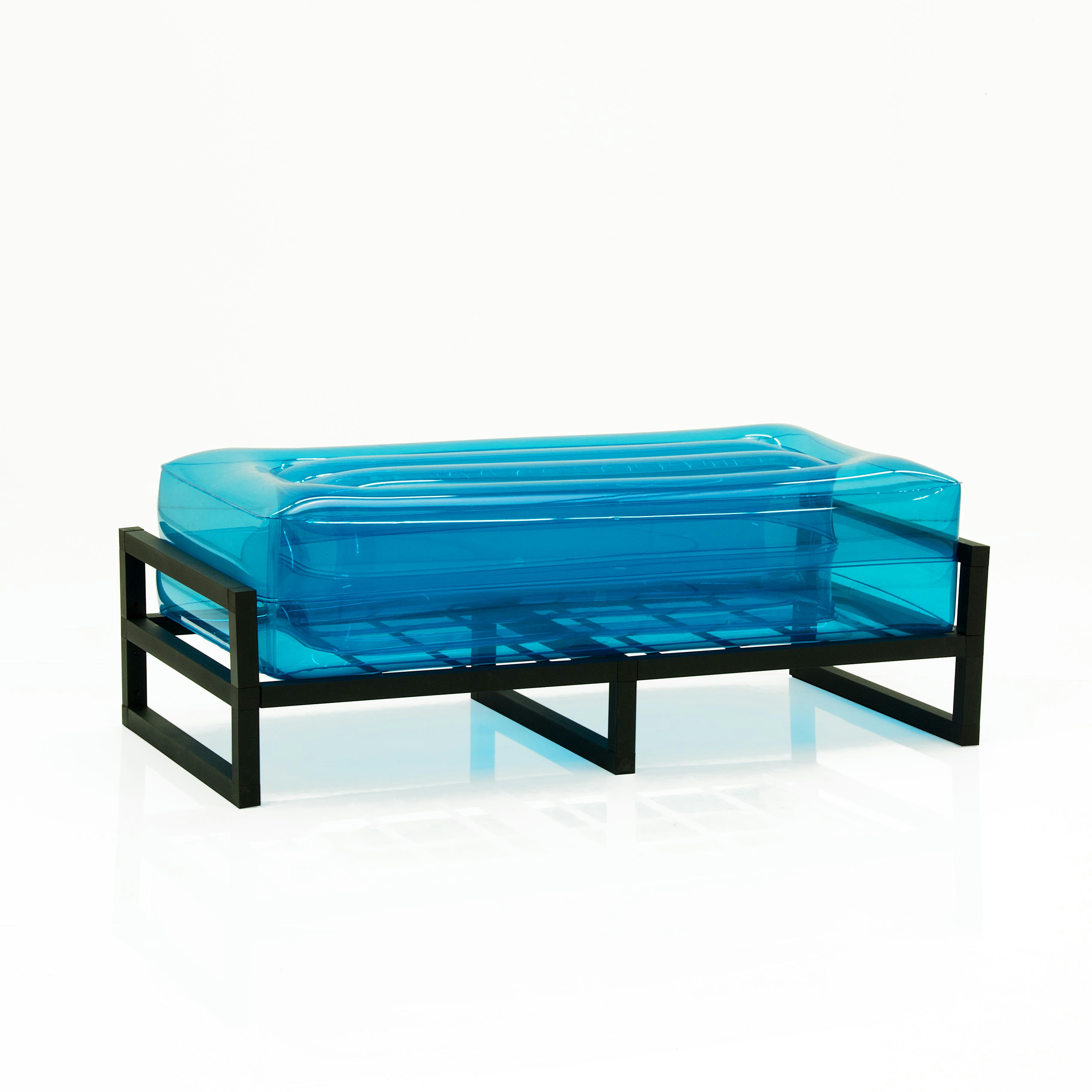 YOMI - Banc design tpu bleu cadre en aluminium