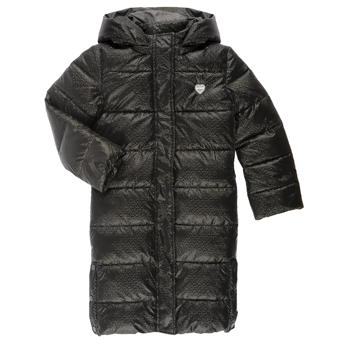 Guess - HOODED LS LONG PADDED PUFFER - Black