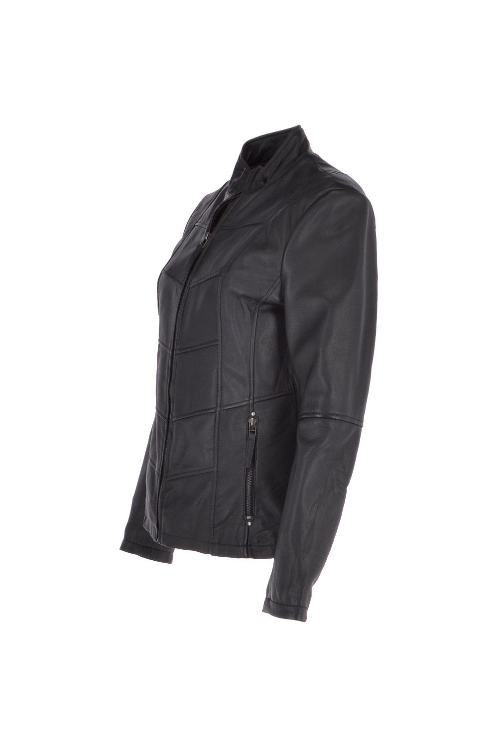 Ashwood Leather Isla' Real Leather Mandarin Collared Jacket