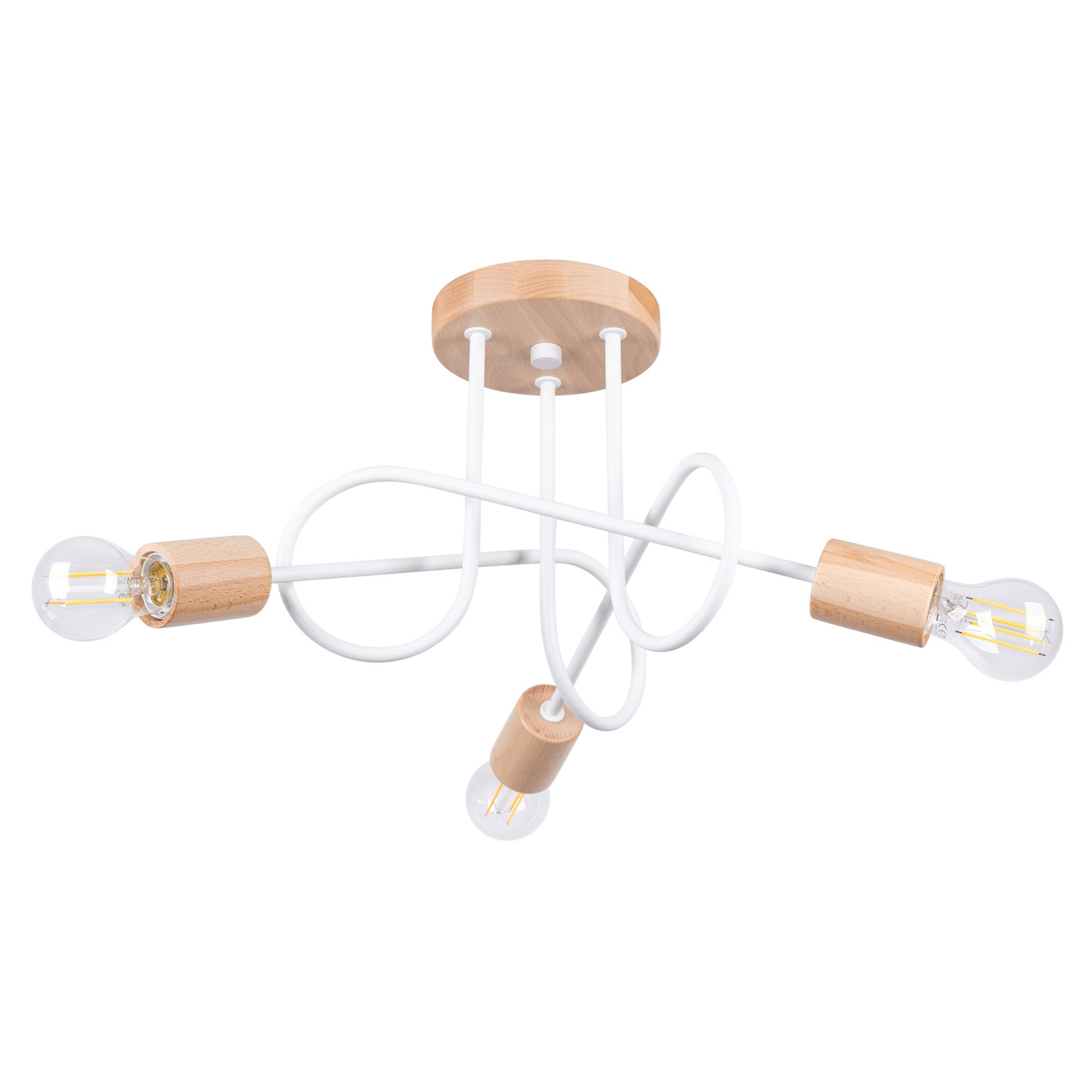 Lampa sufitowa BRAZZA biało-brązowa 3xE27x15W IP20 Pure Lume