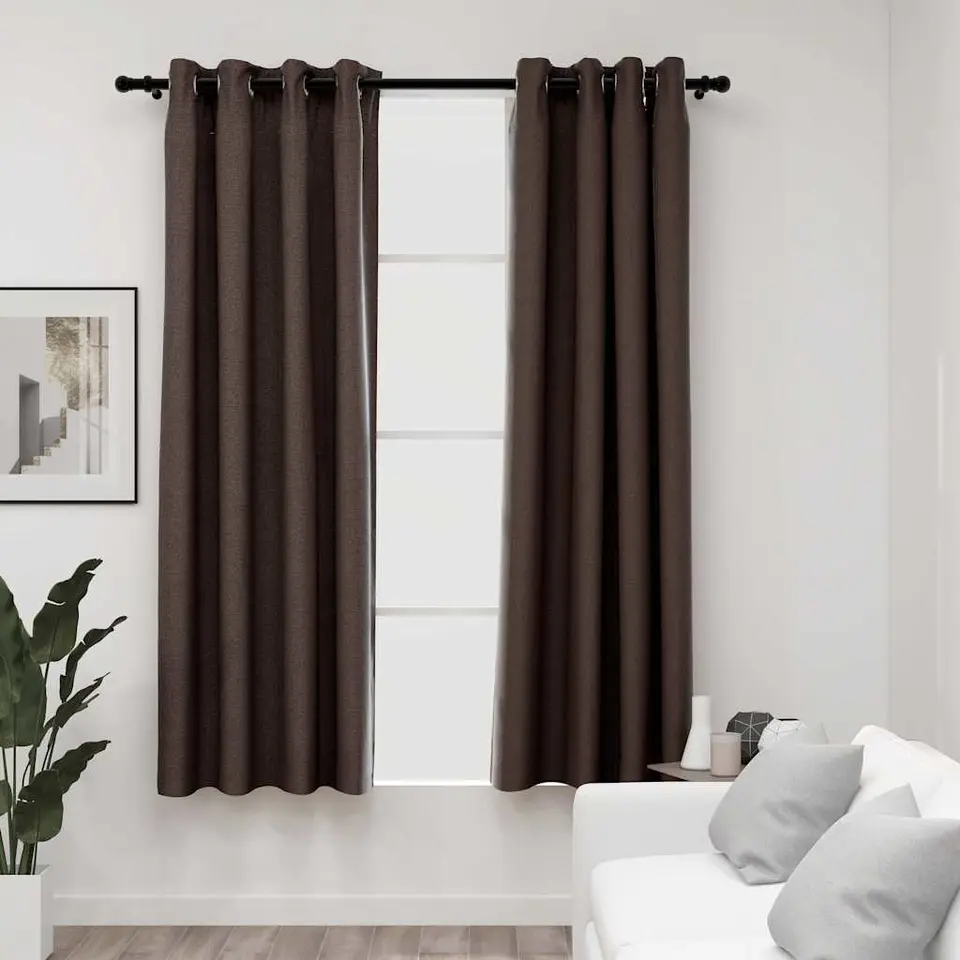 vidaXL - Gordijn - Taupe - Stof - 140 x 175 cm - 2 stuks