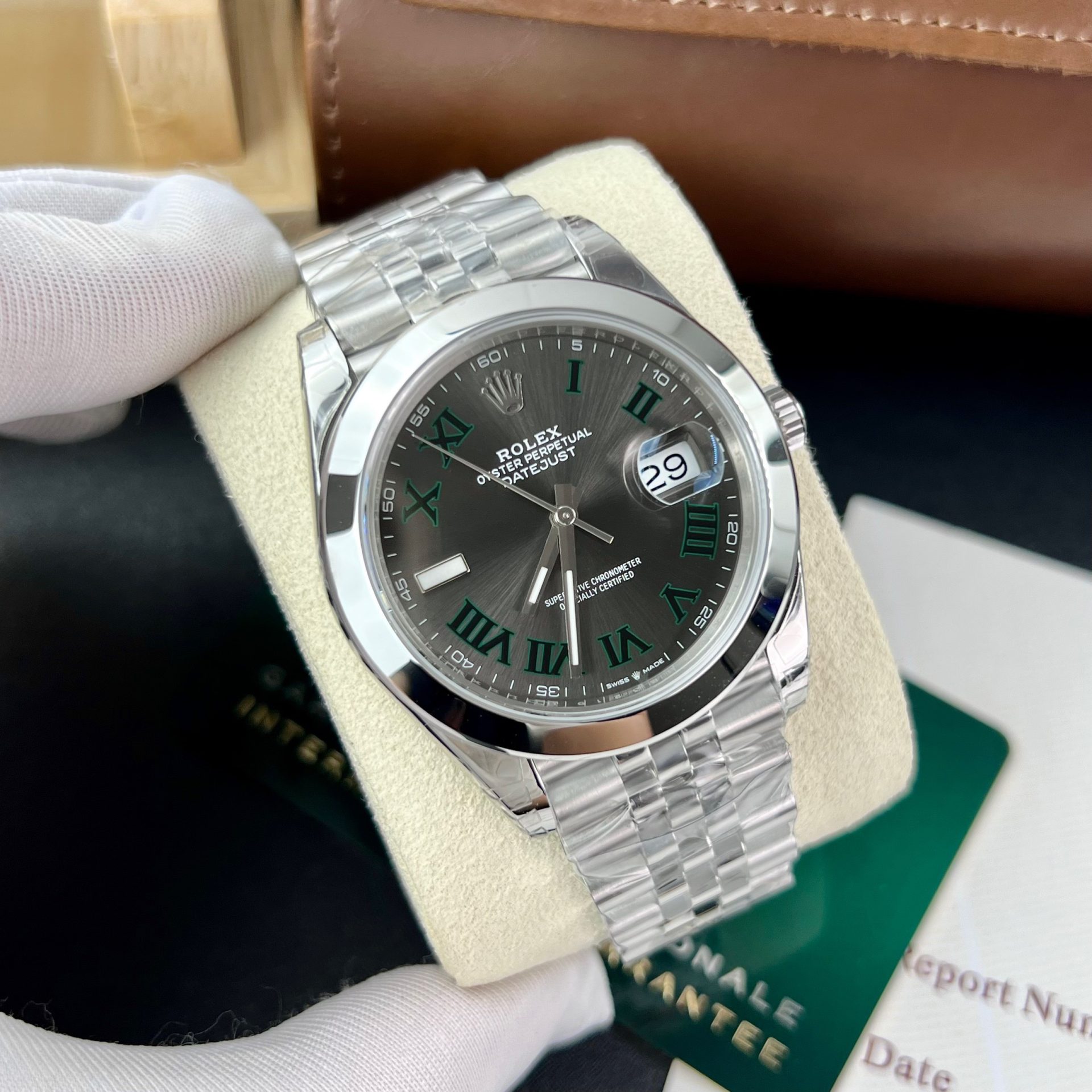 Rolex Datejust 126300 904L Steel Wimbledon Grey Dial 41mm Jub Super Clone