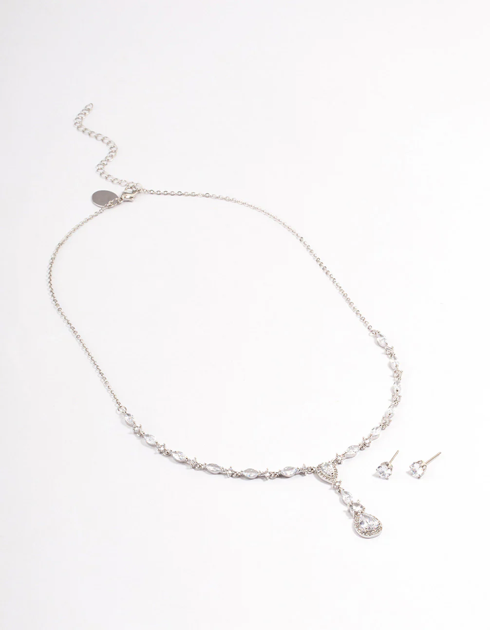 Silver Oval Pear Jewellery Set