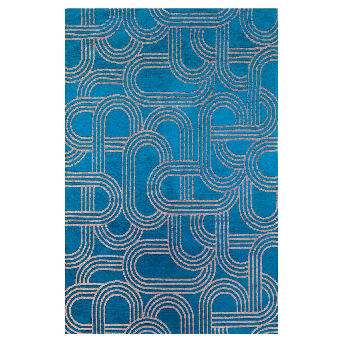 Lola&Moi vloerkleed Night Fever - blauw - 140x200cm