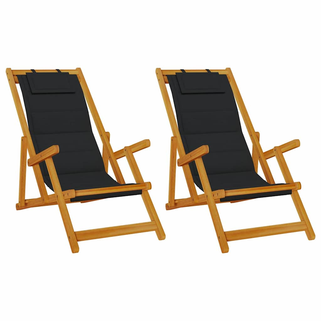 2x Leżak Ogrodowy Plażowy z Poduszką Na Taras Balkon Ogród