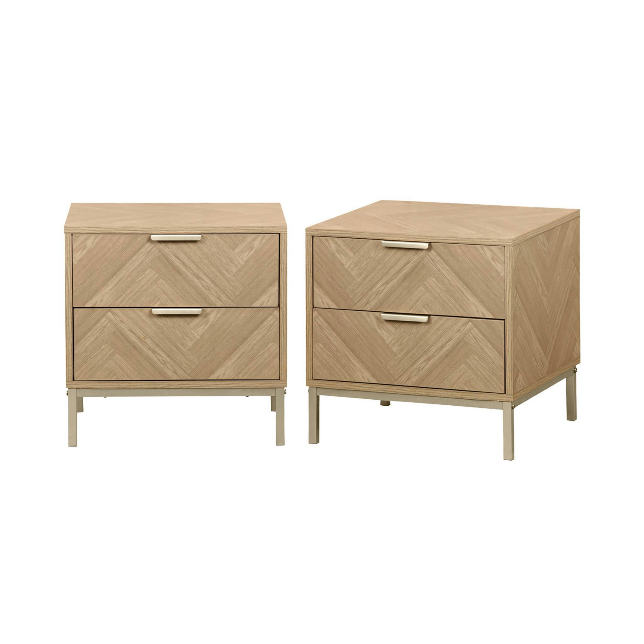 BUDAPEST - Lot de 2 tables de chevet 2 tiroirs