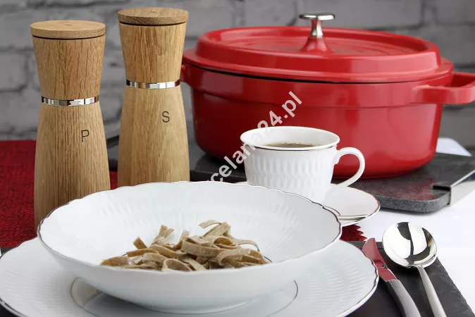 Komplet filiżanek ze spodkiem 0,25 L / 15,7 cm (12el) Ćmielów - Sofia 3607 Platyna
