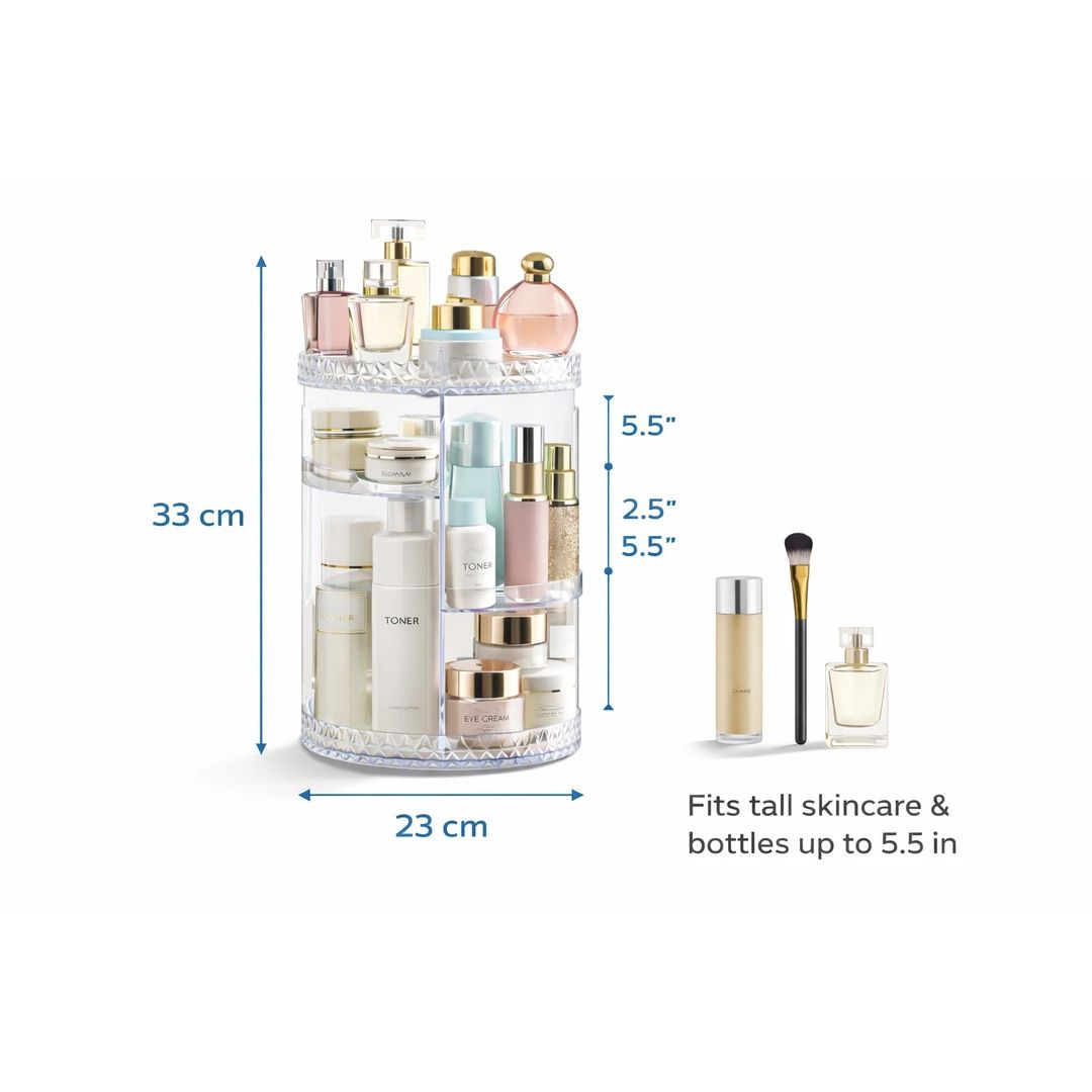 VOGREX Rotating Makeup Organiser Brush Holder Storage Box Vanity Storage