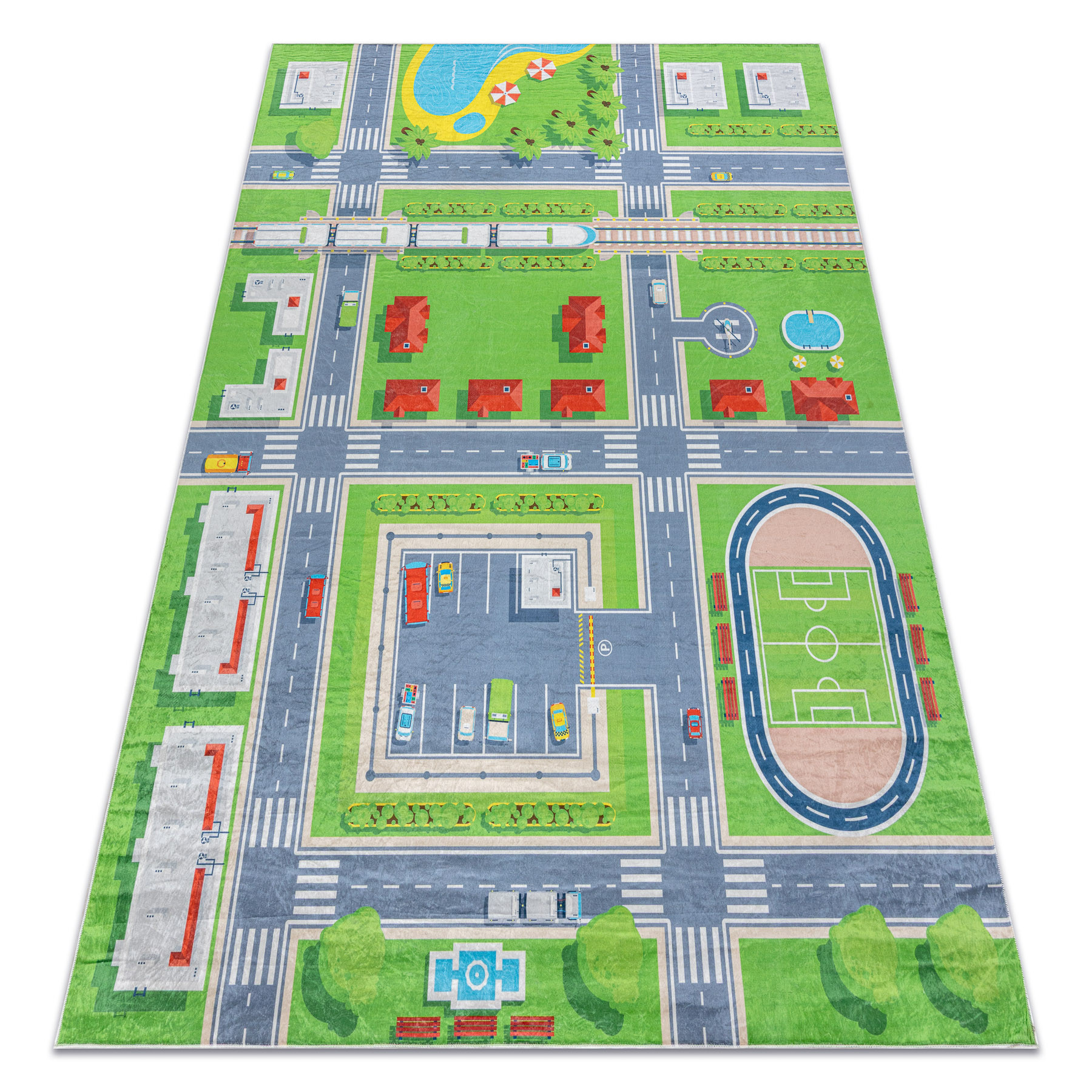 Dywan do prania BAMBINO 2624 Miasto, ulice, uliczki dla dzieci, 80x150 cm
