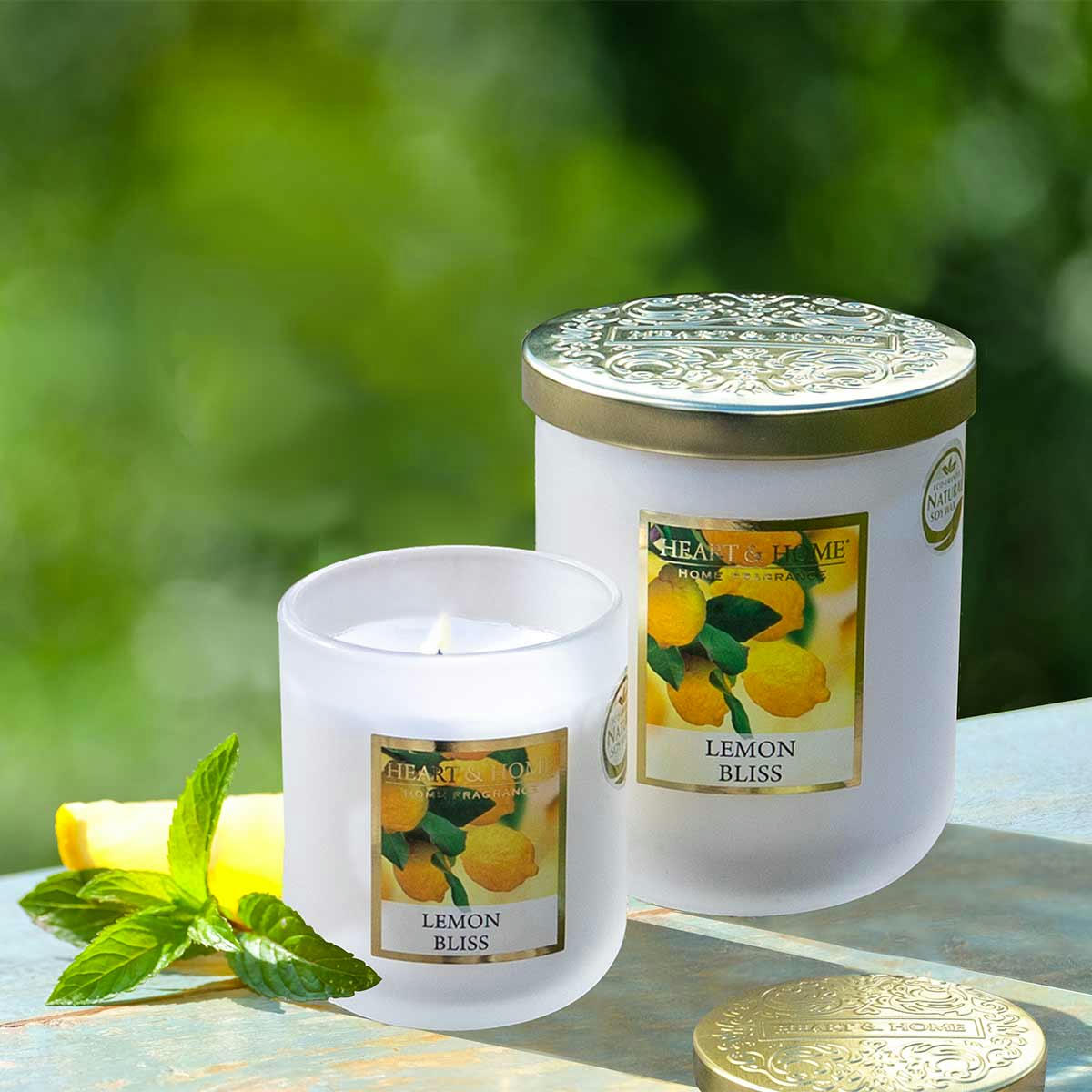 - Grande Bougie à la cire de soja citron d'amalfi