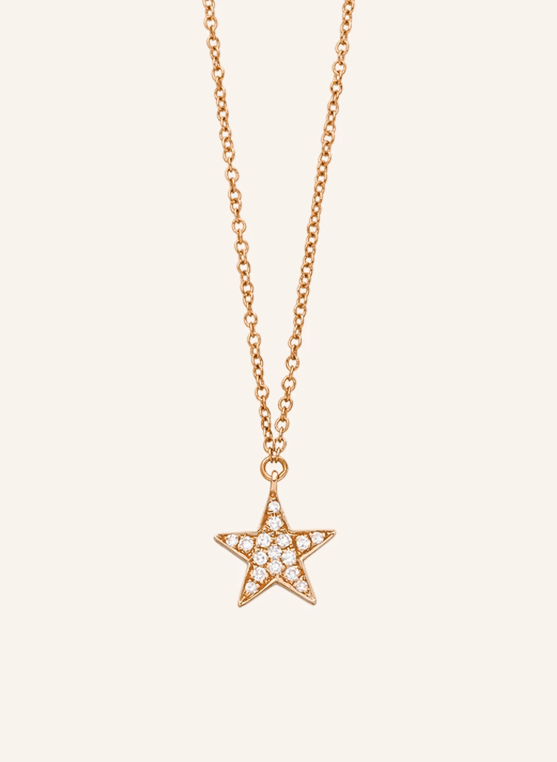 Leaf Halskette STERN aus 18 Karat Roségold mit Diamanten