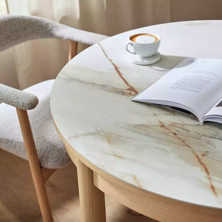 Habitat Lex Oak Dining Table & 4 Natural Chairs