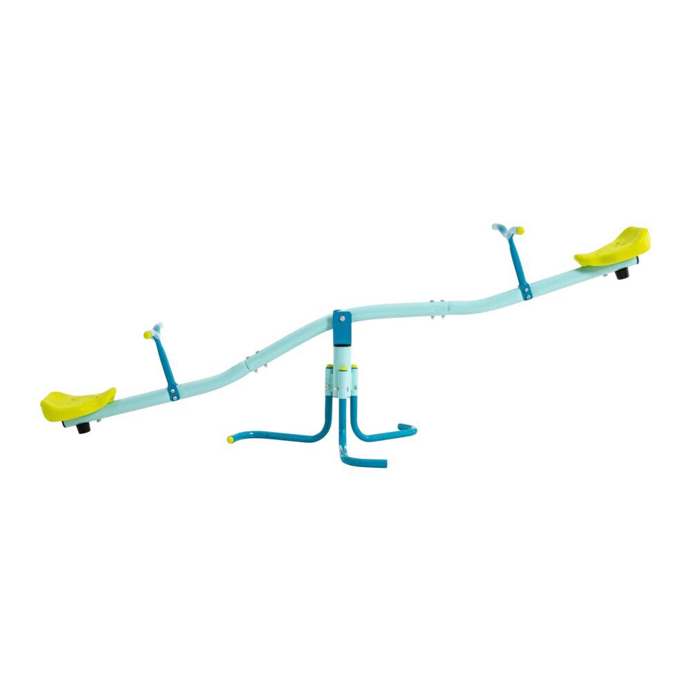 Trébuchet enfant balançoire horizontale tape-fesses bleu et vert 171x55xH62cm
