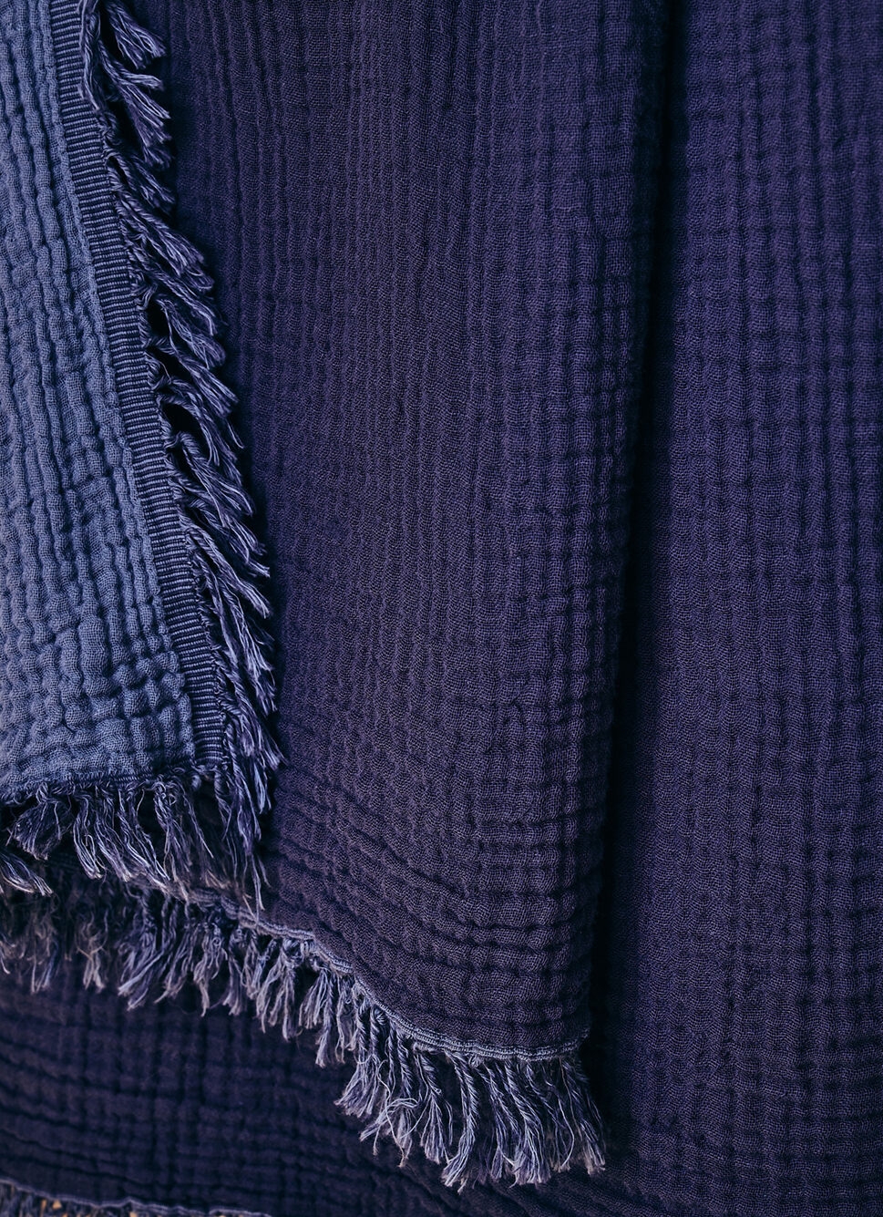 PLAID EN GAZE DE COTON DENIM