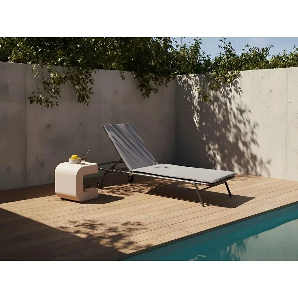 VOLTERRA - Tuin ligstoel - Grijs - Stof