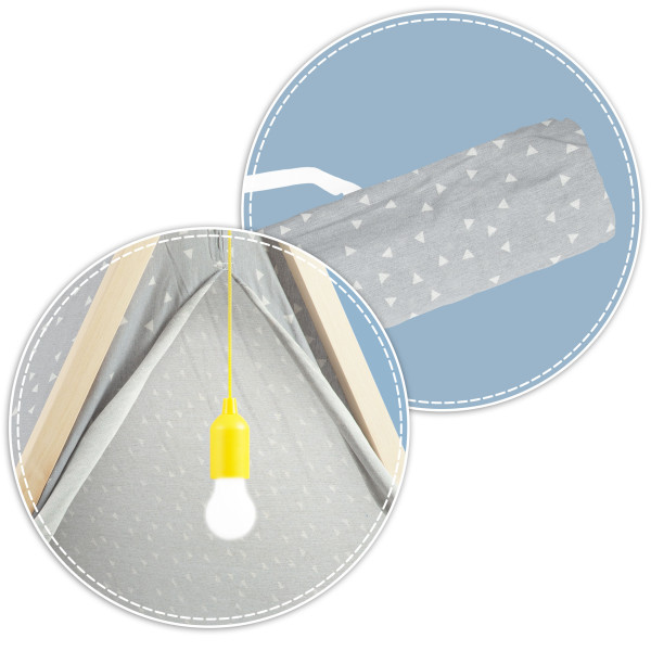 Tipi namiot dla dzieci domek poduszki lampka led Nukido