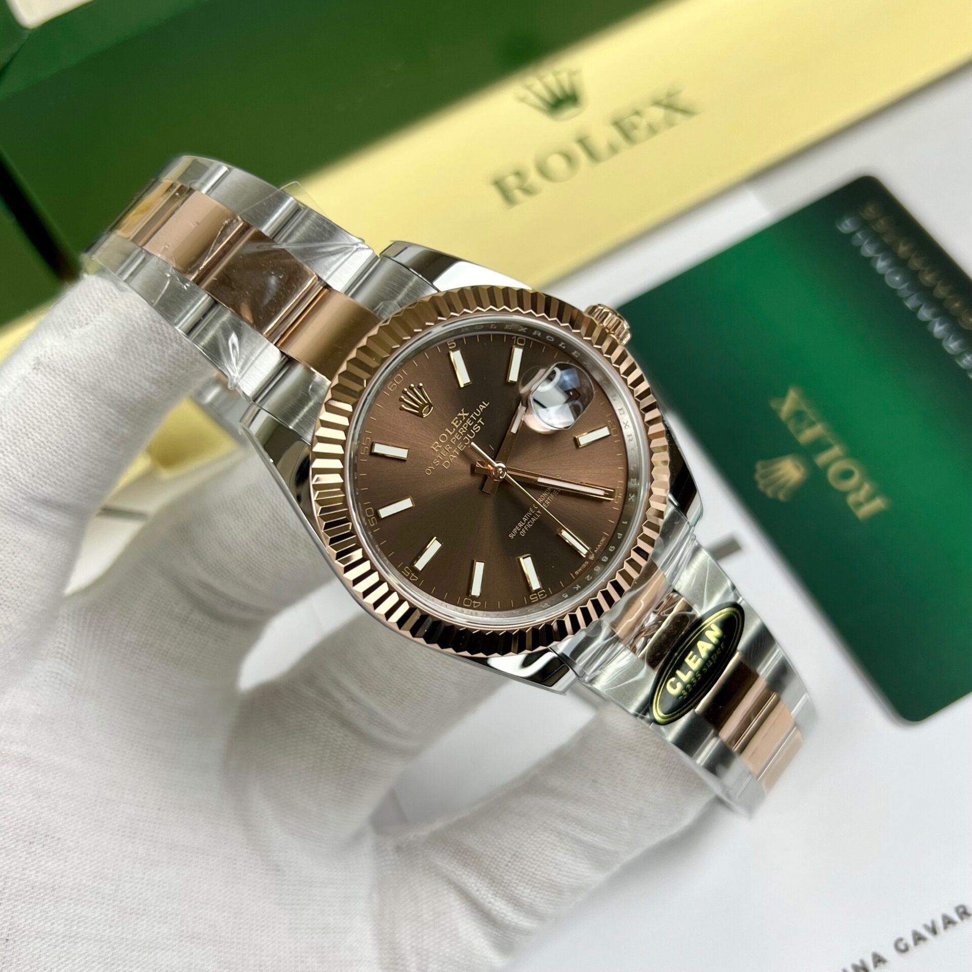 Rolex Datejust 126331 SS/RG Plated Chocolate Dial 41mm Oyster Super Clone
