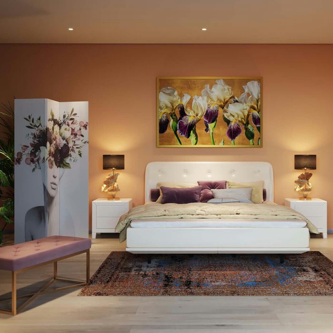 - Paravent femmes fleurs blanc Kare Design