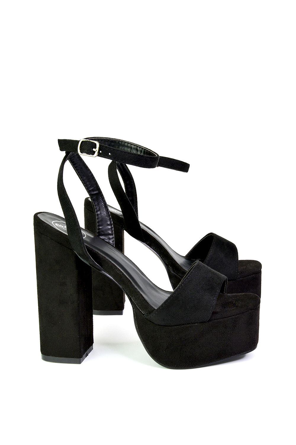 XY London Jayce' Strappy Chunky Block High Heel Platform Shoes With Square Toe