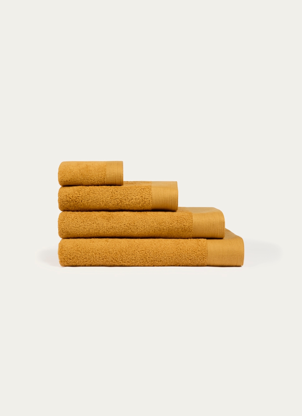 SERVIETTE DE TOILETTE UNIE EN COTON 500GR OCRE