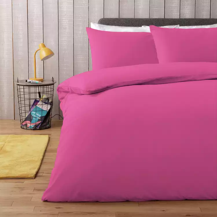 Habitat Polycotton Plain Cerise Bedding Set - Single