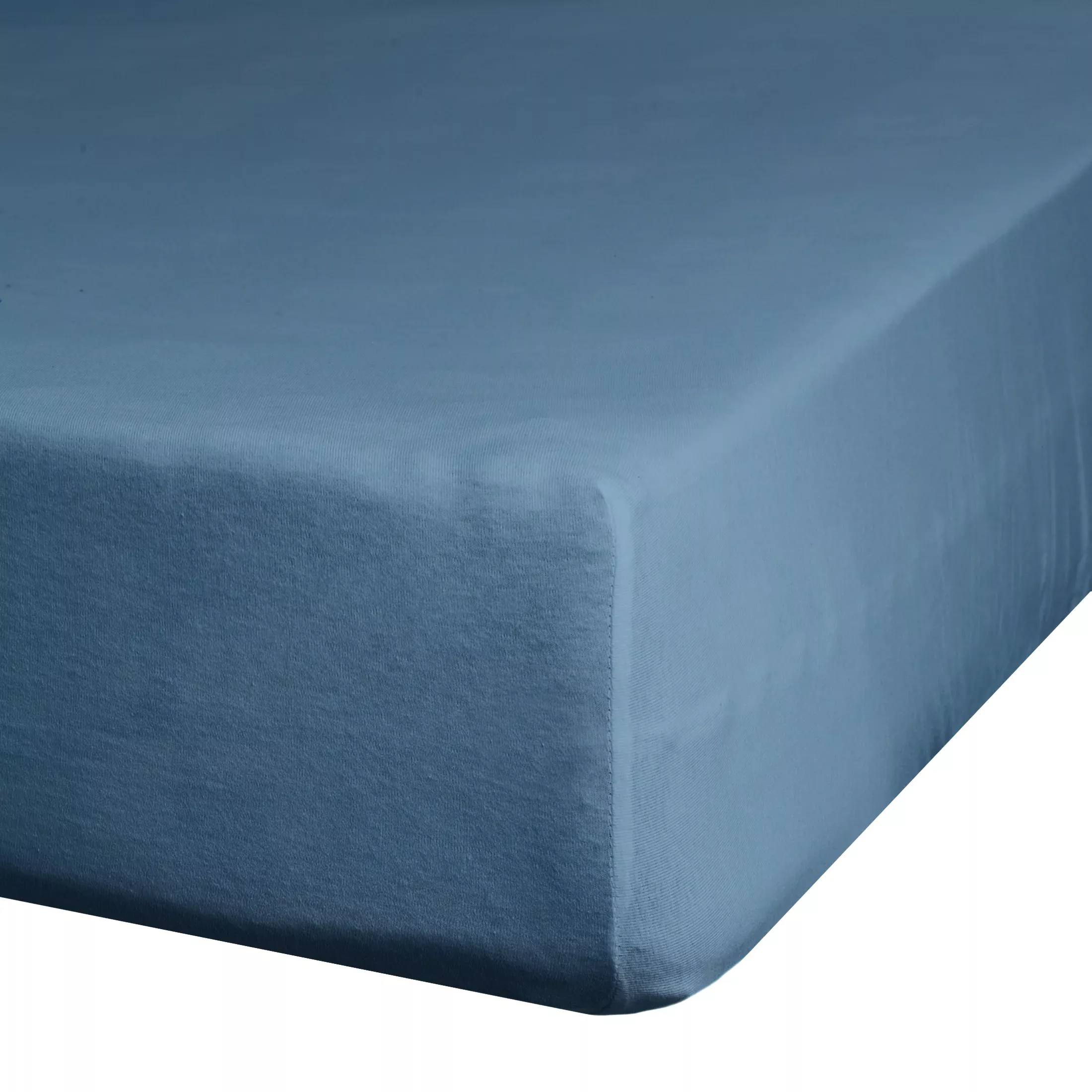 Prześcieradło gładkie z gumką 160x200 cm z satyny bawełnianej kolor ciemnoniebieski 125 g/m2 NOVA 3