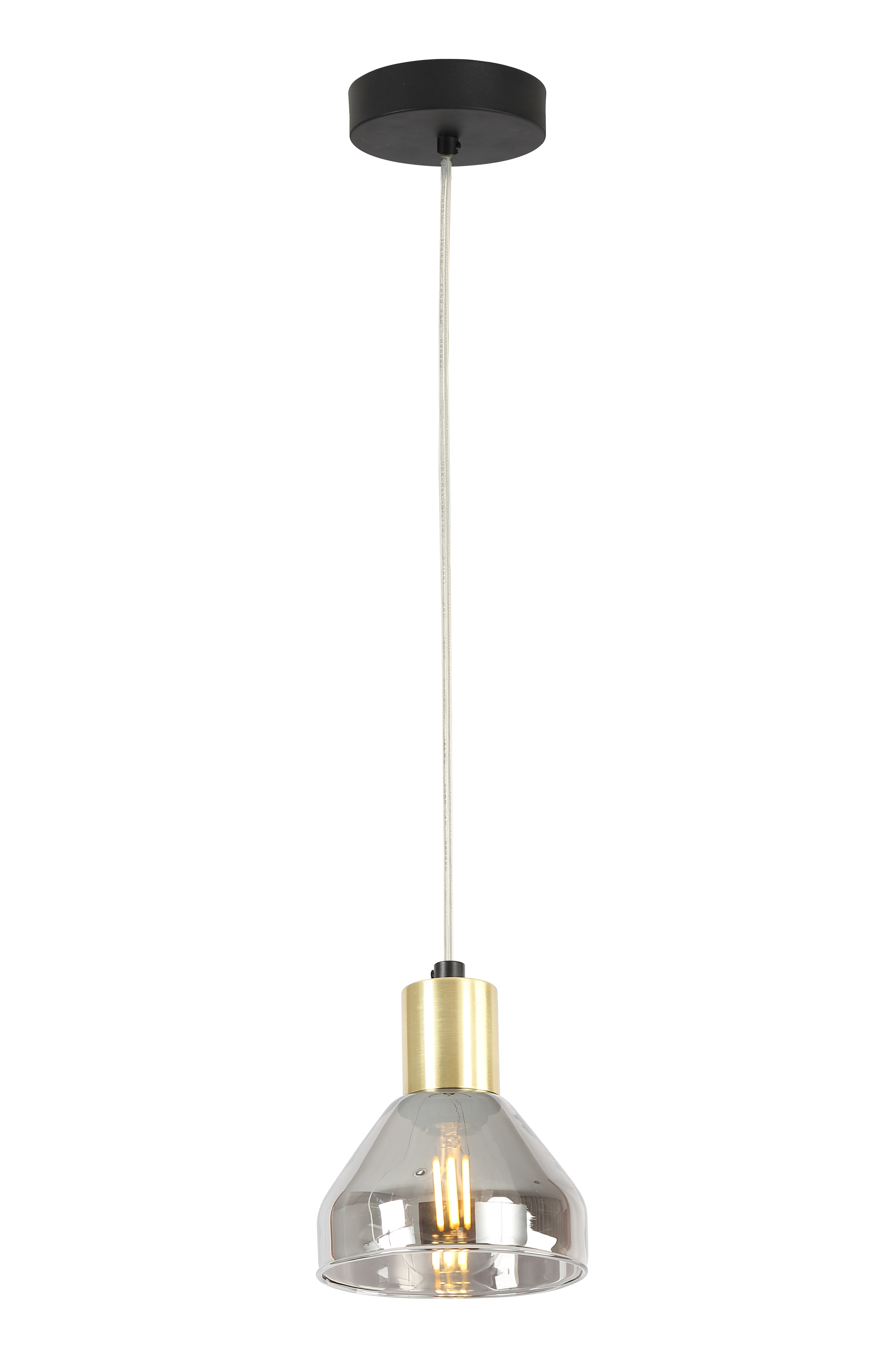 Lampa wisząca czarna-dymiona GREGORY 1xE14x40W wym: 120x11x11 cm Candellux