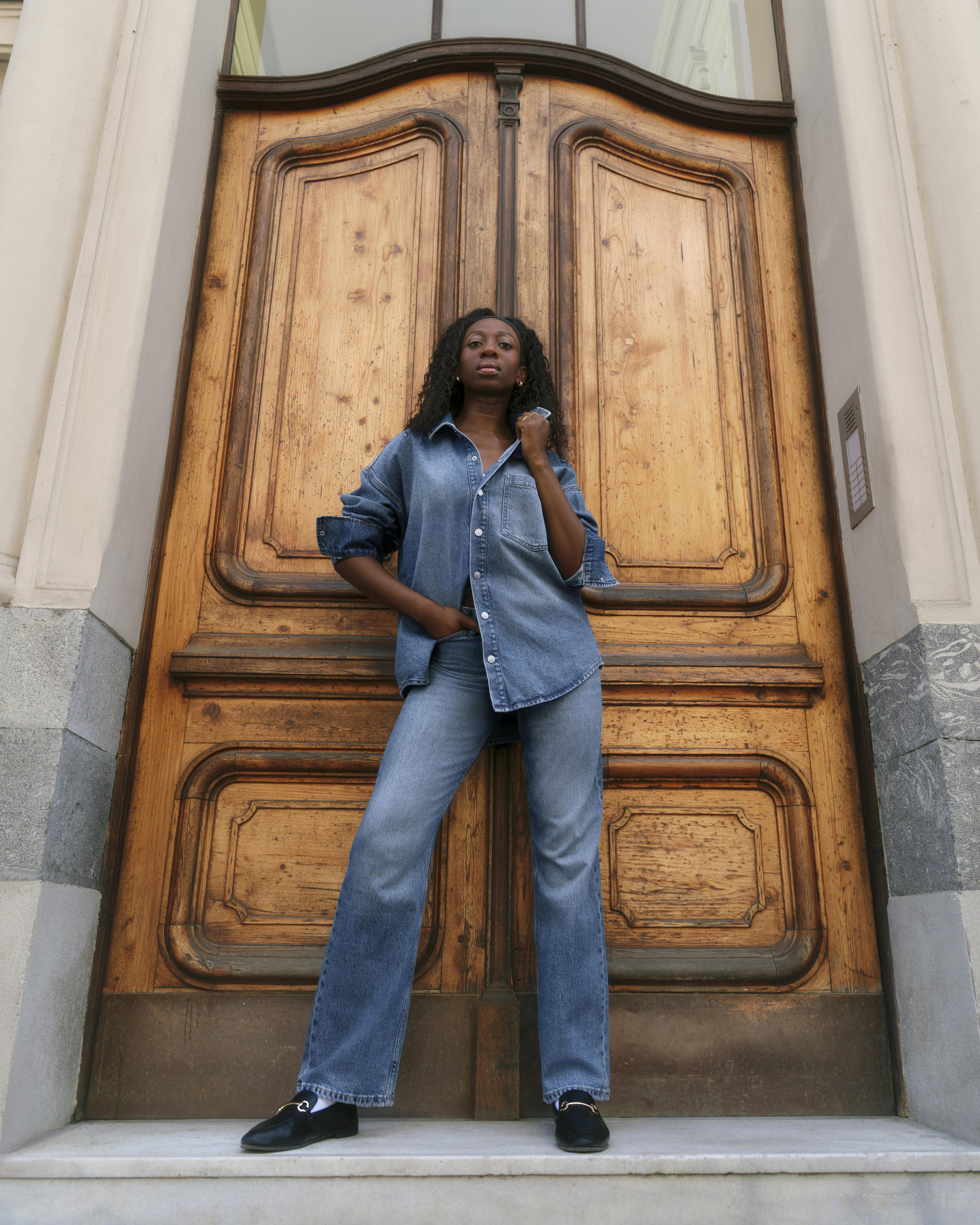 Relaxed Denim Button-Up Shirt